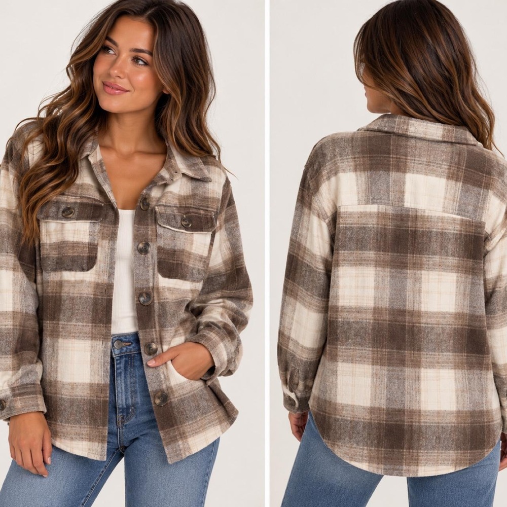 🤎 NWT My Collection Plaid Flannel Shacket